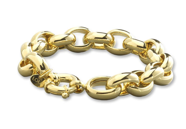 Chunky Double Link Rolo Monogram Charm Bracelet 